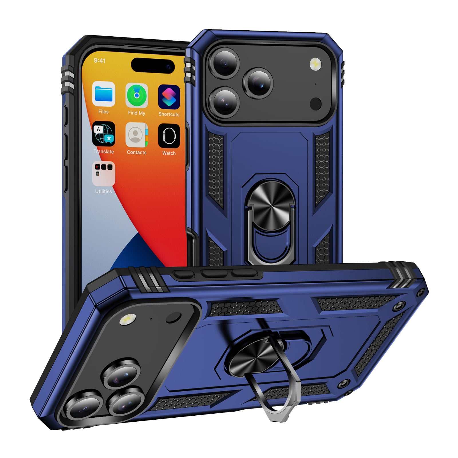Til iPhone 18 Pro Max / 17 Pro Max Cover PC + TPU Telefoncover med Støttefod