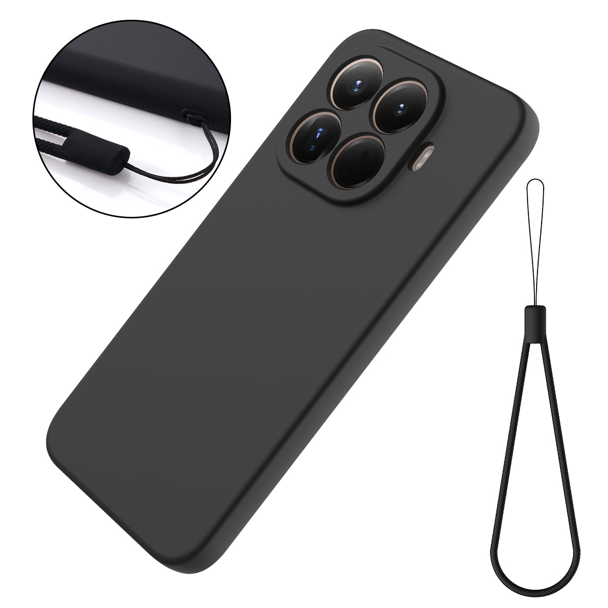 Til Xiaomi 17T Pro Flydende Silikone Cover Telefon Bagside med Håndstrop