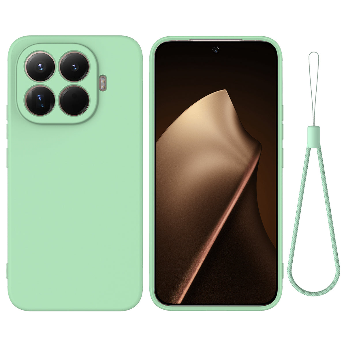 Til Xiaomi 17T Pro Flydende Silikone Cover Telefon Bagside med Håndstrop