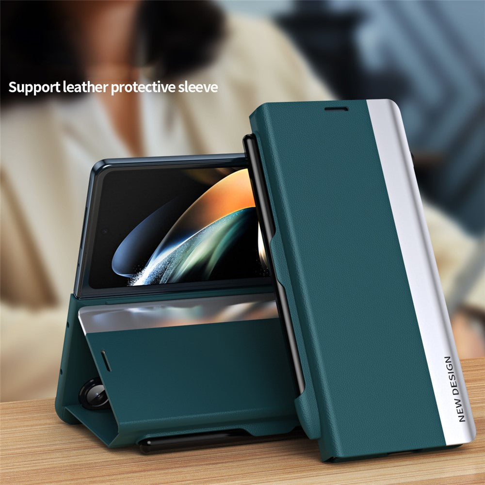Beskyttelsescover til Samsung Galaxy Z Fold4 5G Hard PC Telefoncover Anti-Fald Stødsikkert Standcover med Pen / Penholder