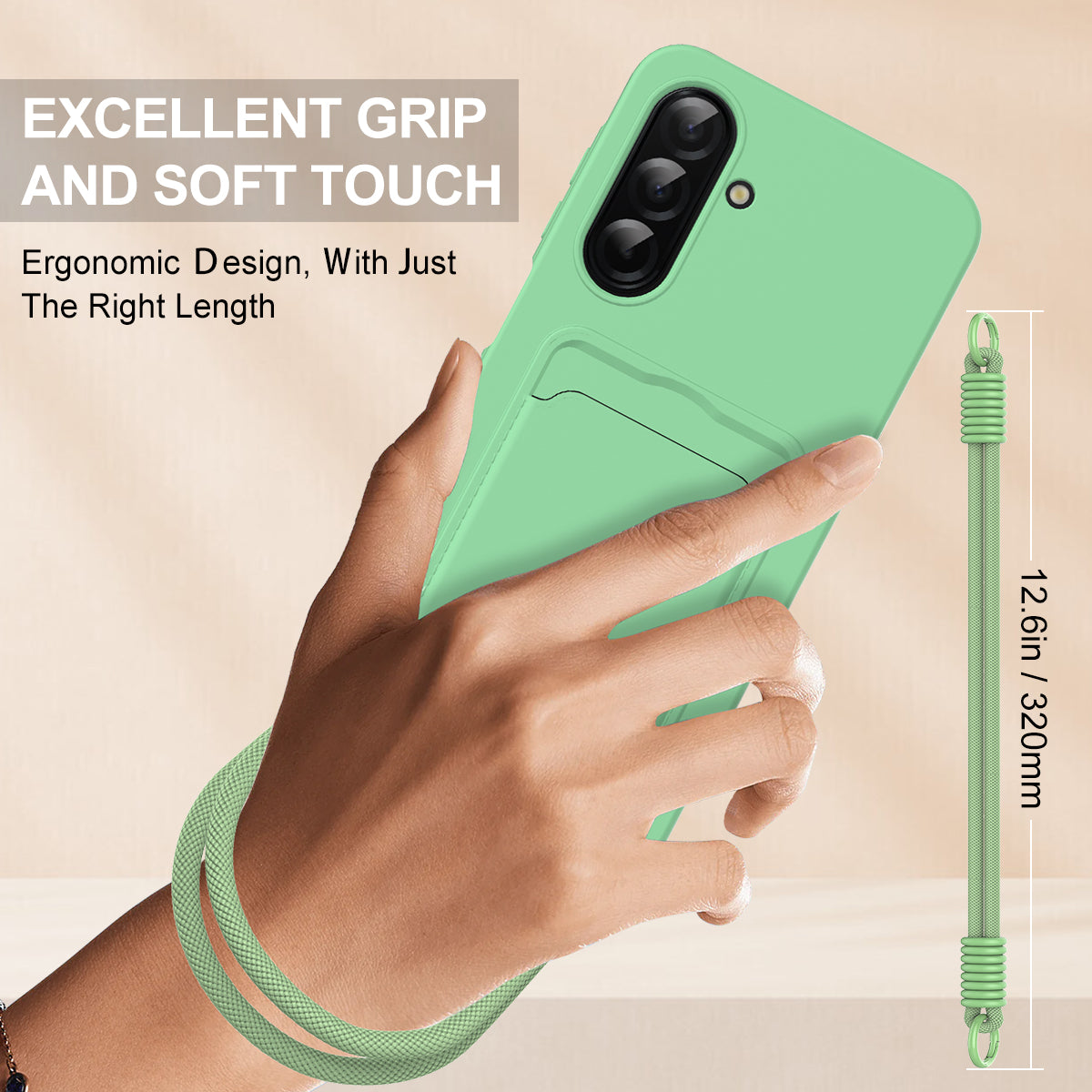 Til Samsung Galaxy S26 FE Flydende Silikone Cover Telefon Bagside med Kortholder og Kort Rem