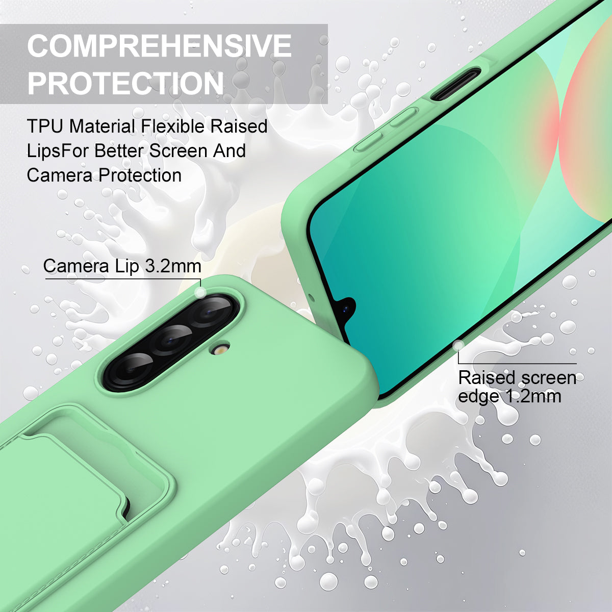 Til Samsung Galaxy S26 FE Flydende Silikone Cover Telefon Bagside med Kortholder og Kort Rem