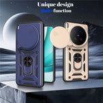For vivo X300 Ultra 5G Case with Slide Camera Lid PC + TPU Kickstand Phone Cover