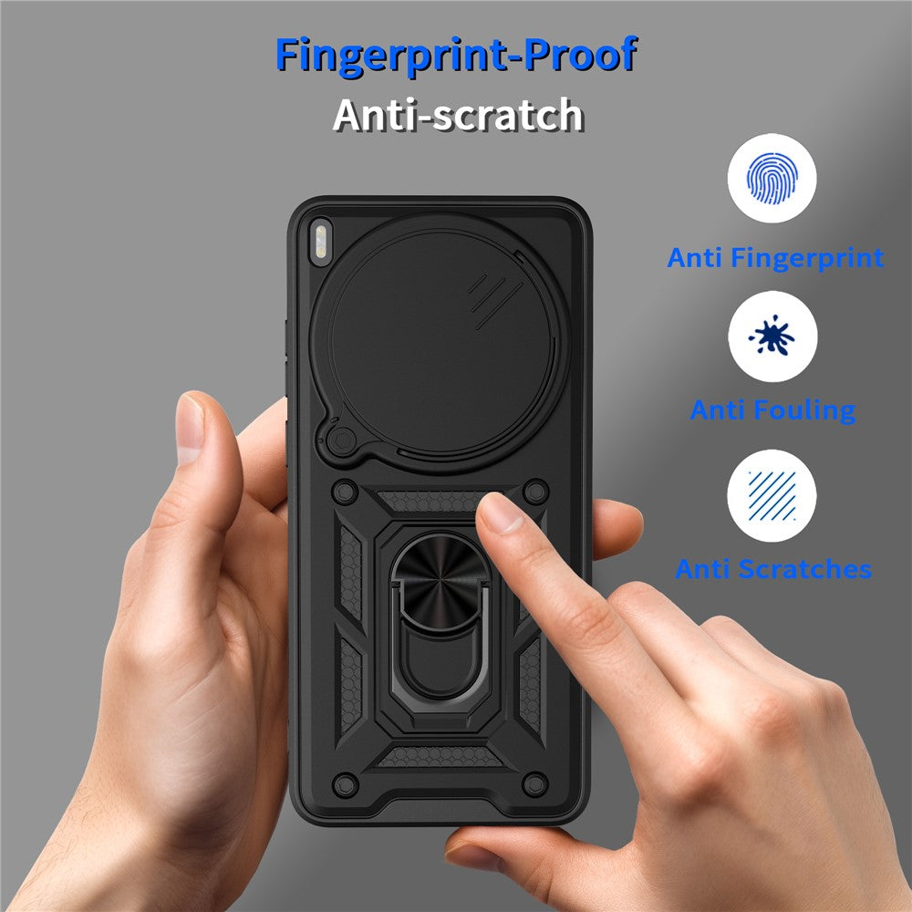 For vivo X300 Ultra 5G Case with Slide Camera Lid PC + TPU Kickstand Phone Cover