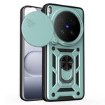 For vivo X300 Ultra 5G Case with Slide Camera Lid PC + TPU Kickstand Phone Cover