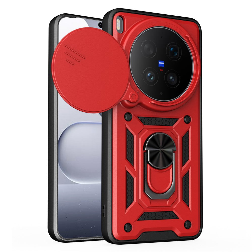 For vivo X300 Ultra 5G Case with Slide Camera Lid PC + TPU Kickstand Phone Cover