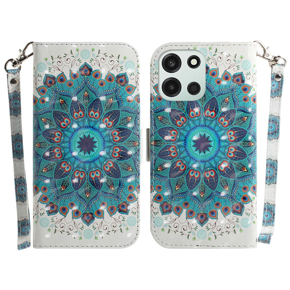 For OnePlus Nord 6 5G  /  CE6 5G Case Pattern Printing Leather Wallet Phone Cover with Wrist Strap