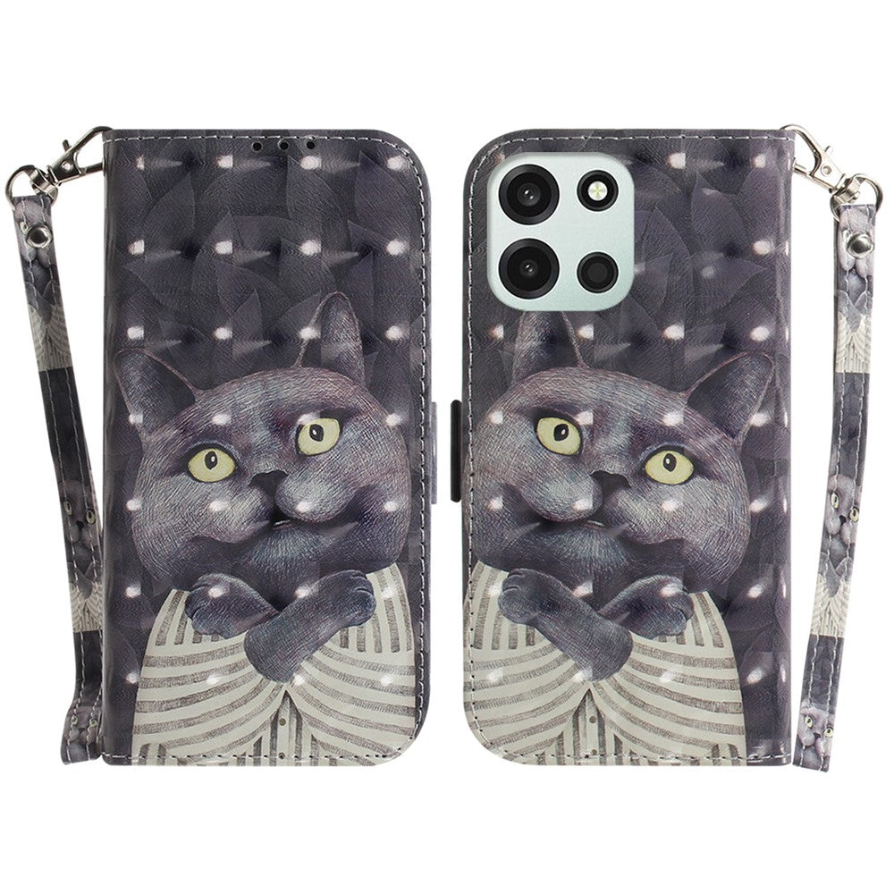 For OnePlus Nord 6 5G  /  CE6 5G Case Pattern Printing Leather Wallet Phone Cover with Wrist Strap