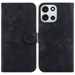OnePlus Nord 6 5G / CE6 5G-stativcover med liljeblomstermotiv, lædermobilcover med håndledsrem
