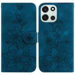 OnePlus Nord 6 5G / CE6 5G Stativskal Lily Flower Imprint Lädermobilskal med Handledsrem