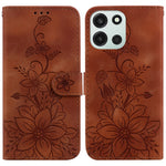 OnePlus Nord 6 5G / CE6 5G Stativskal Lily Flower Imprint Lädermobilskal med Handledsrem