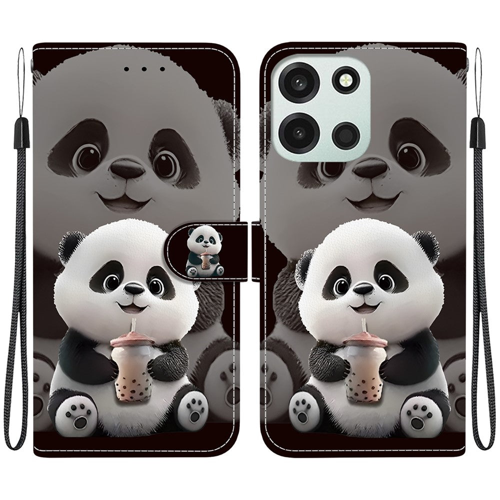 For OnePlus Nord 6 5G  /  CE6 5G Leather Case Stand Wallet Pattern Printing Phone Cover with Wrist Strap