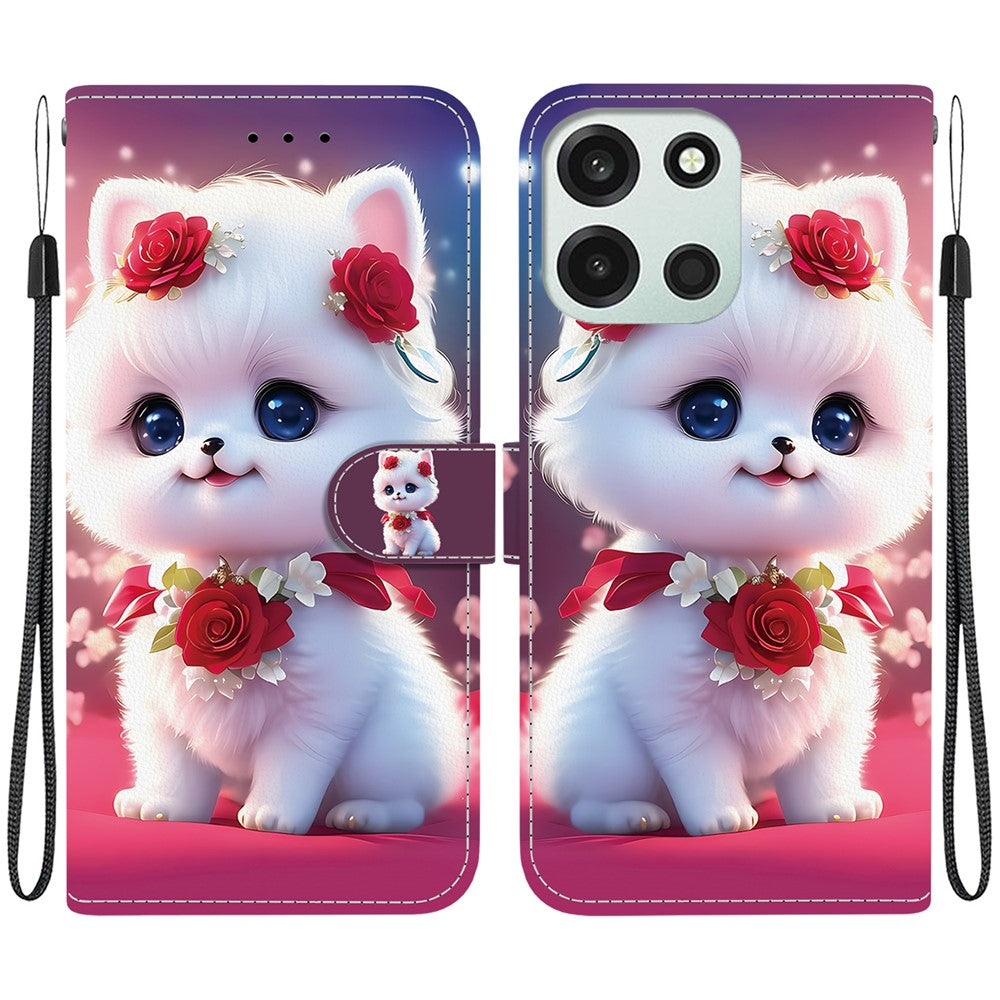 For OnePlus Nord 6 5G  /  CE6 5G Leather Case Stand Wallet Pattern Printing Phone Cover with Wrist Strap