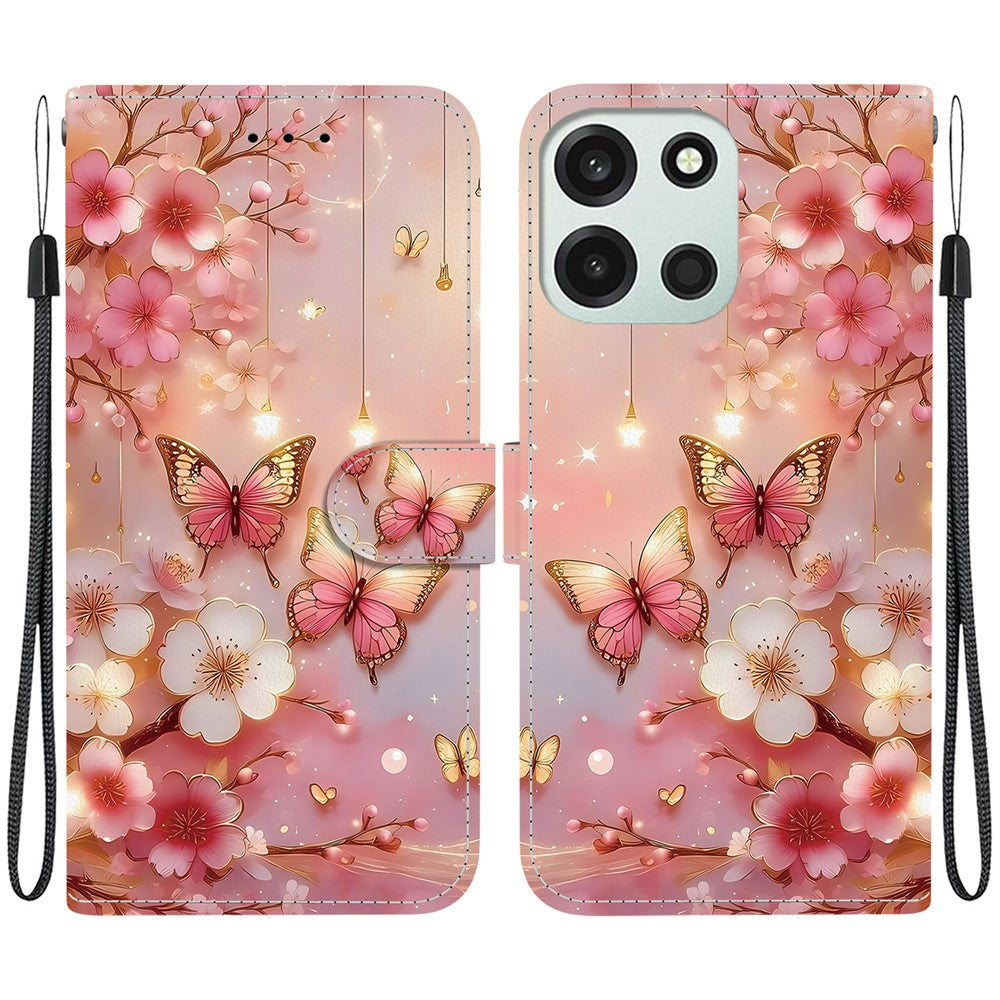 For OnePlus Nord 6 5G  /  CE6 5G Leather Case Stand Wallet Pattern Printing Phone Cover with Wrist Strap