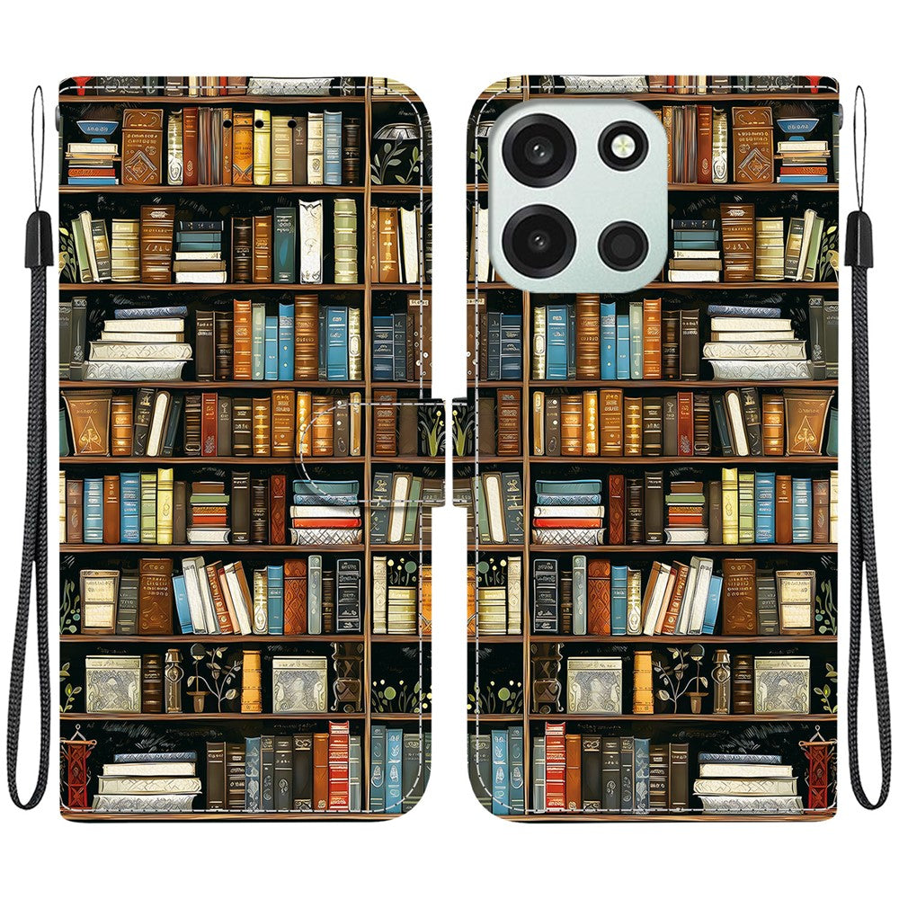 For OnePlus Nord 6 5G  /  CE6 5G Leather Case Stand Wallet Pattern Printing Phone Cover with Wrist Strap