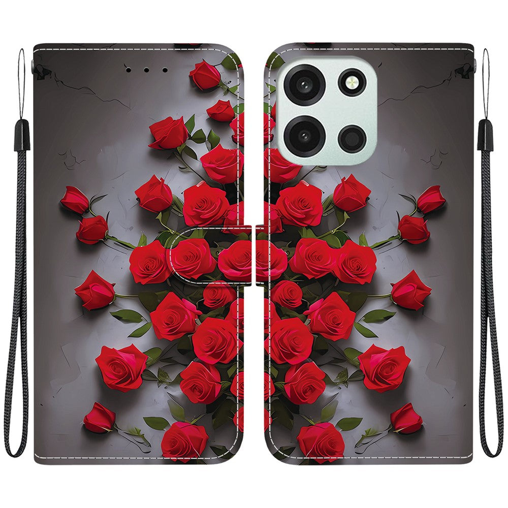 For OnePlus Nord 6 5G  /  CE6 5G Leather Case Stand Wallet Pattern Printing Phone Cover with Wrist Strap