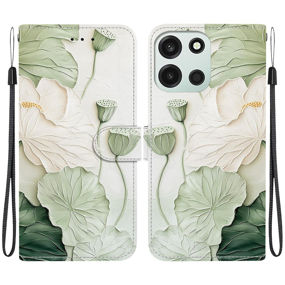 For OnePlus Nord 6 5G  /  CE6 5G Wallet Case Pattern Printing Leather Stand Phone Cover with Strap