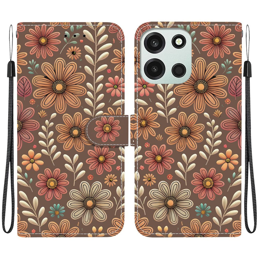 For OnePlus Nord 6 5G  /  CE6 5G Wallet Case Pattern Printing Leather Stand Phone Cover with Strap