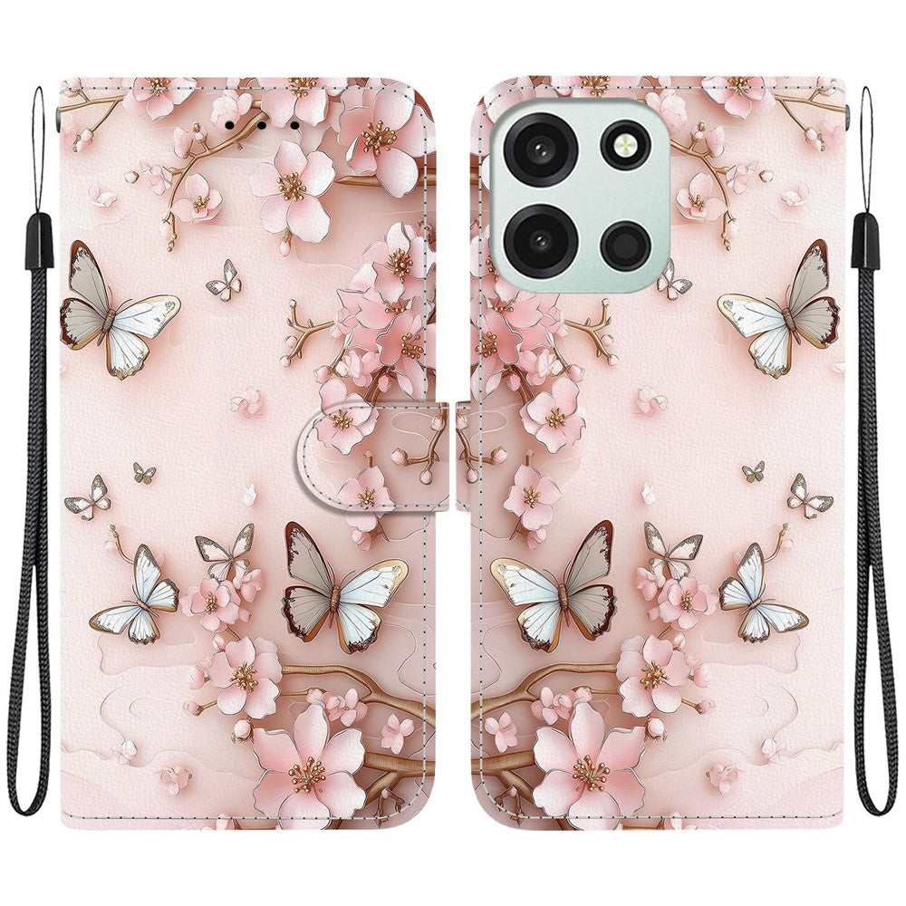 For OnePlus Nord 6 5G  /  CE6 5G Wallet Case Pattern Printing Leather Stand Phone Cover with Strap