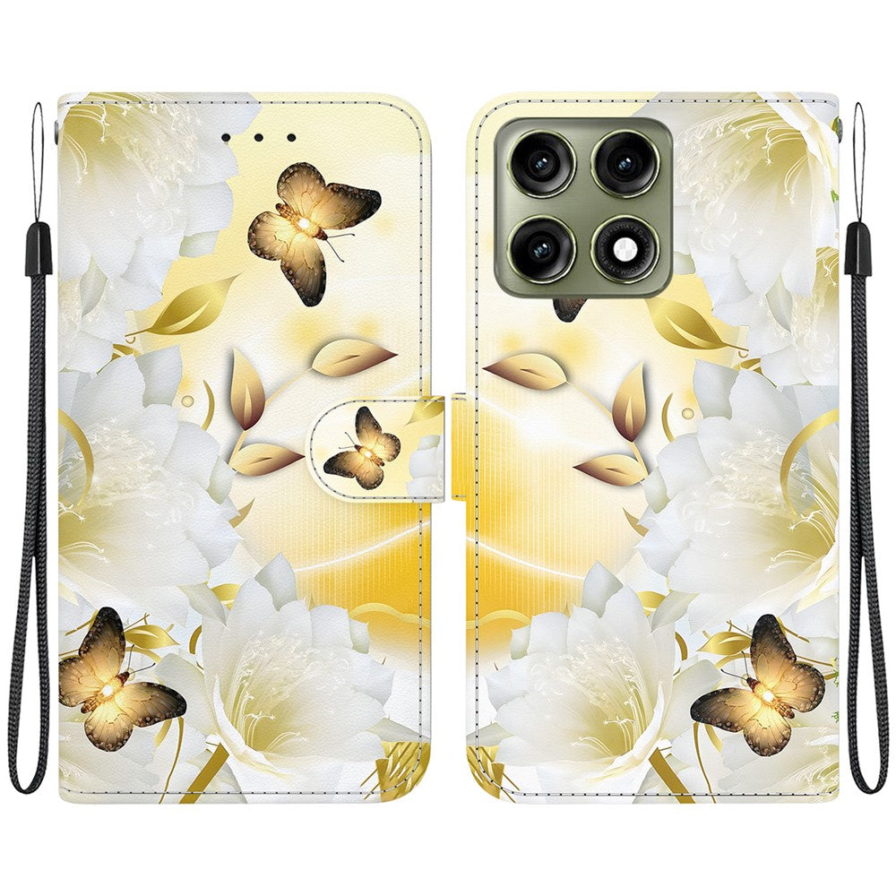 For Motorola Edge 70 Pro+ 5G / Edge 70 Pro 5G Wallet Phone Case Anti-Drop Pattern Printing Leather Flip Cover with Strap