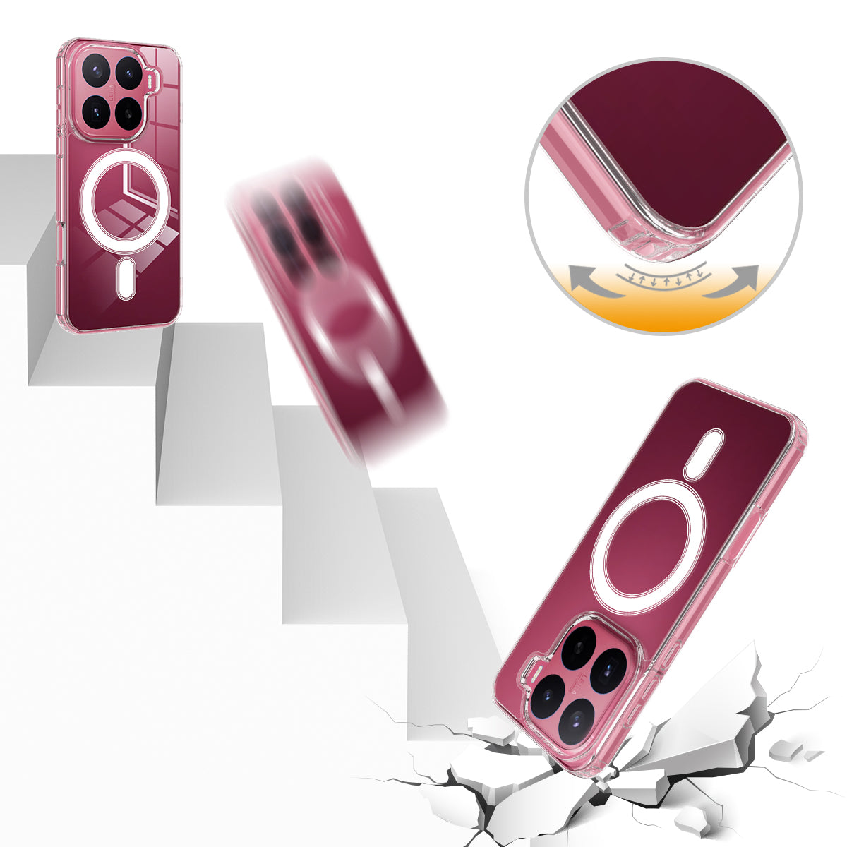 For Xiaomi 17T Pro Clear Phone Magnetic Case TPU + Acrylic Back Cover