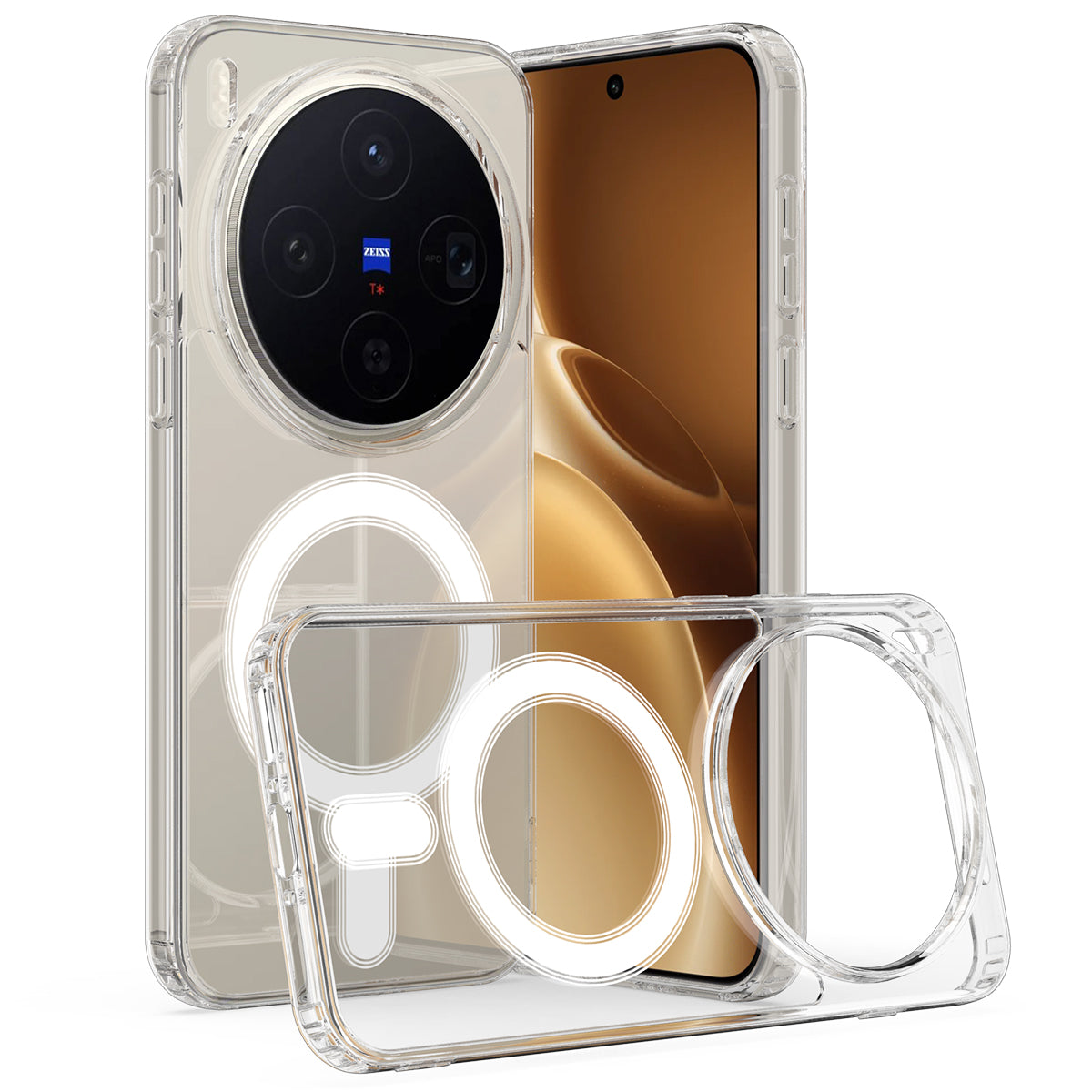 For vivo X300 5G Clear Phone Magnetic Case TPU + Acrylic Back Cover