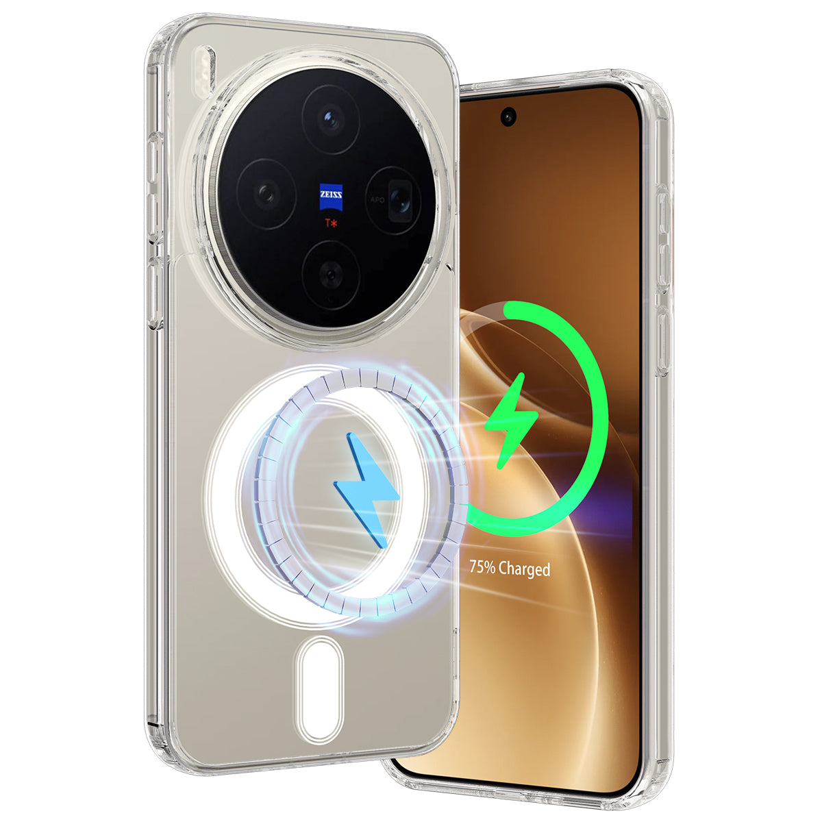 For vivo X300 5G Clear Phone Magnetic Case TPU + Acrylic Back Cover