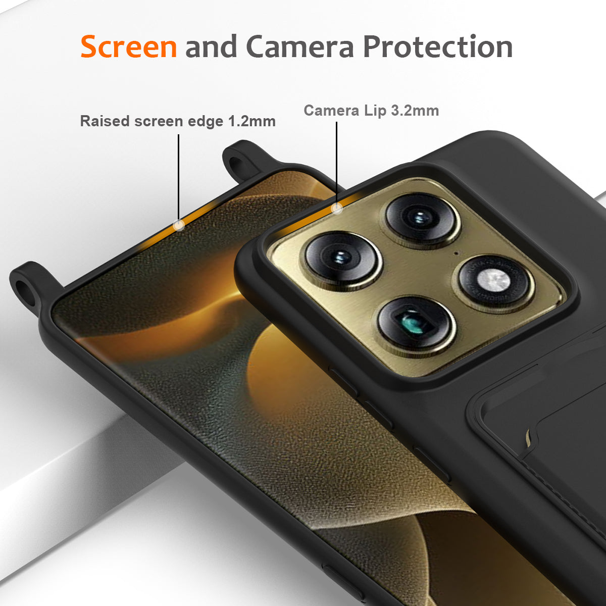 Motorola Moto X70 Air Pro 5G / Motorola Signature 5G / Motorola Edge 70 Ultra 5G-cover i flydende silikone med kortholder, mobilbagside og snor
