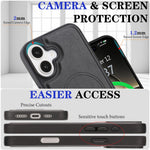 For iPhone 16 Plus Magnetic Case Detachable 2 in 1 Leather Wallet Phone Cover