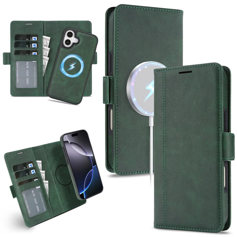 Til iPhone 16 Plus Magnetisk Etui Aftagelig 2-i-1 Læder Pung Telefoncover