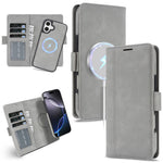 For iPhone 16 Plus Magnetic Case Detachable 2 in 1 Leather Wallet Phone Cover