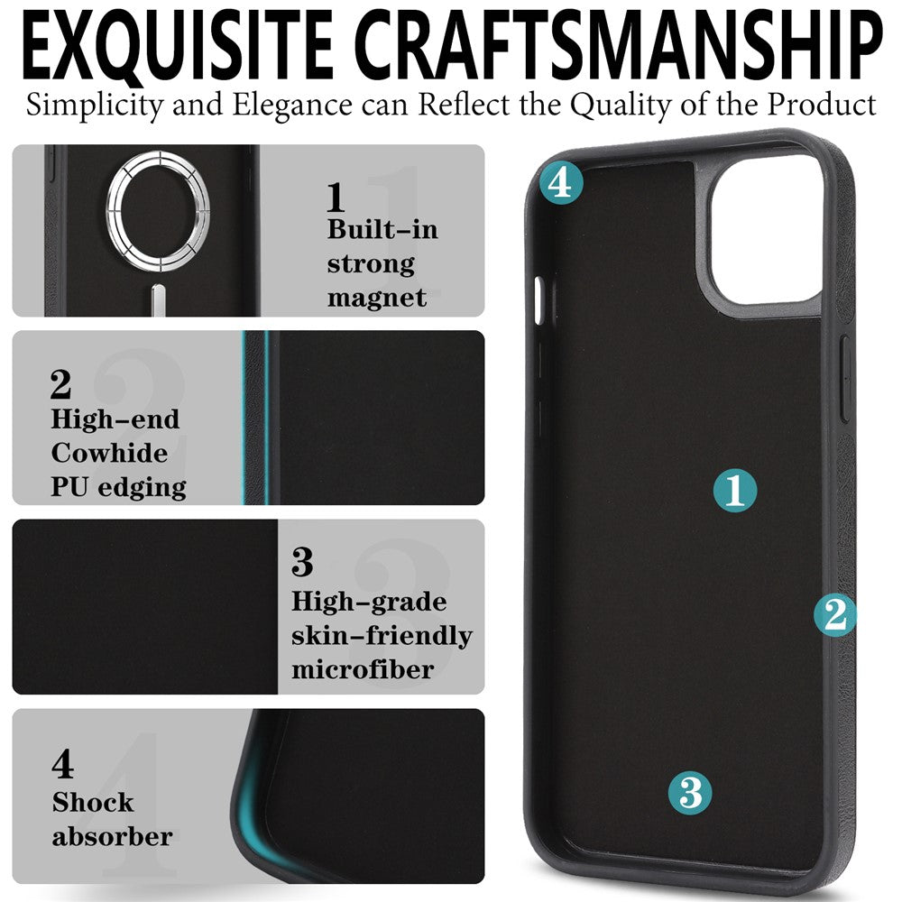 For iPhone 15 Plus Magnetic Case Detachable 2 in 1 Leather Wallet Phone Cover