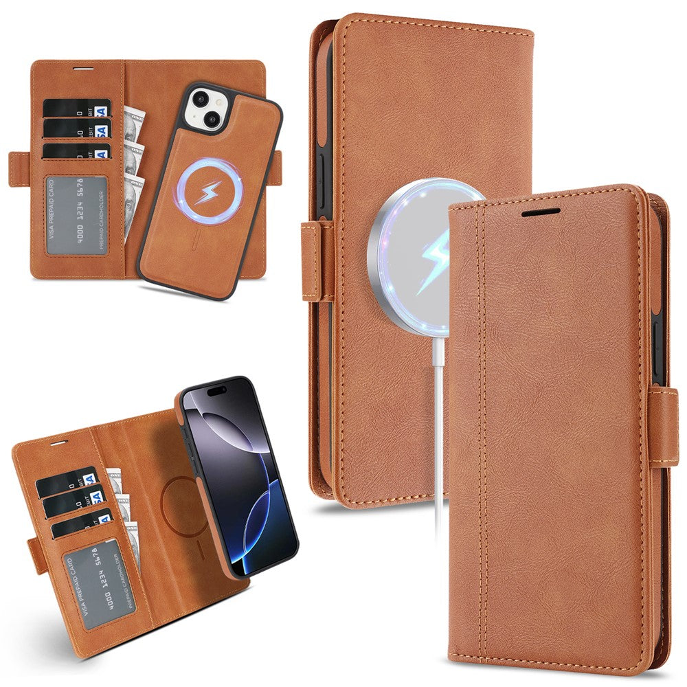 For iPhone 14 Magnetic Case Detachable 2 in 1 Leather Wallet Phone Cover
