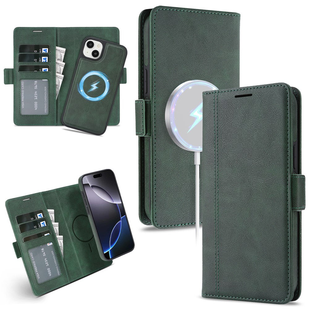 For iPhone 14 Magnetic Case Detachable 2 in 1 Leather Wallet Phone Cover