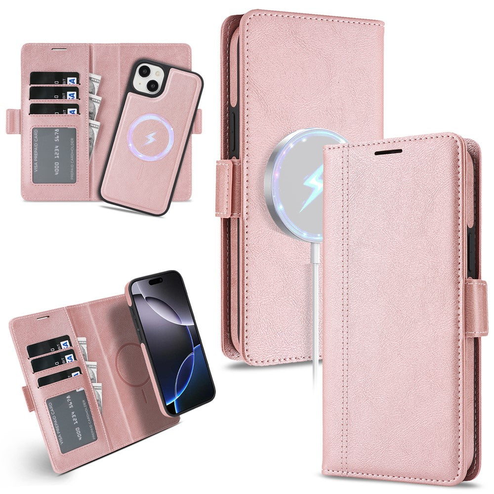 For iPhone 14 Magnetic Case Detachable 2 in 1 Leather Wallet Phone Cover