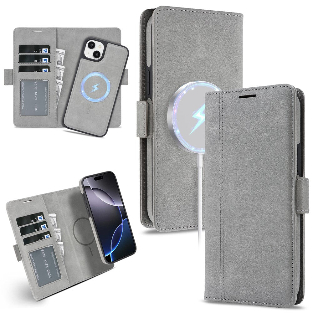 For iPhone 14 Magnetic Case Detachable 2 in 1 Leather Wallet Phone Cover