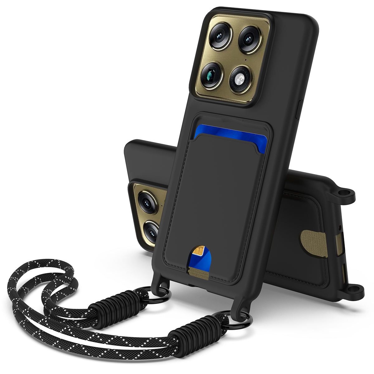 For Motorola Signature 5G / Motorola Moto X70 Air Pro 5G / Motorola Edge 70 Ultra 5G Liquid Silicone Case Phone Back Cover with Card Holder and Short Strap