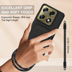 For Motorola Signature 5G / Motorola Moto X70 Air Pro 5G / Motorola Edge 70 Ultra 5G Liquid Silicone Case Phone Back Cover with Card Holder and Short Strap
