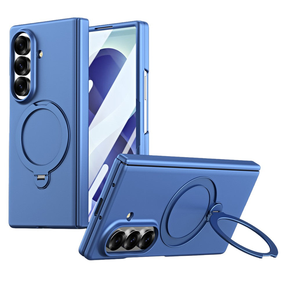 Samsung Galaxy Z Fold7 5G-cover med magnetisk roterende stativ, hårdt PC-mobilcover med hærdet glas
