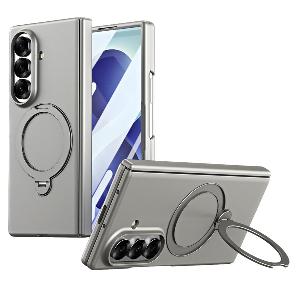 Samsung Galaxy Z Fold7 5G-cover med magnetisk roterende stativ, hårdt PC-mobilcover med hærdet glas