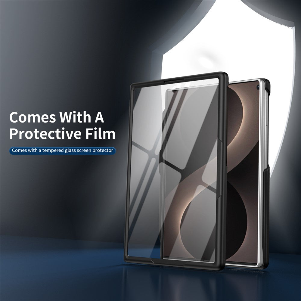 Til Samsung Galaxy Z Fold8 Roterende Støtteben PC Telefoncover med Hærdet Glasfilm / Stylus