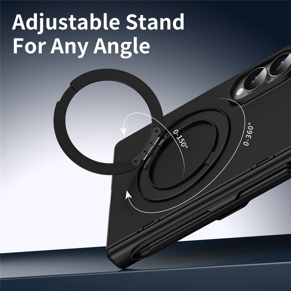 Til Samsung Galaxy Z Fold8 Roterende Støtteben PC Telefoncover med Hærdet Glasfilm / Stylus