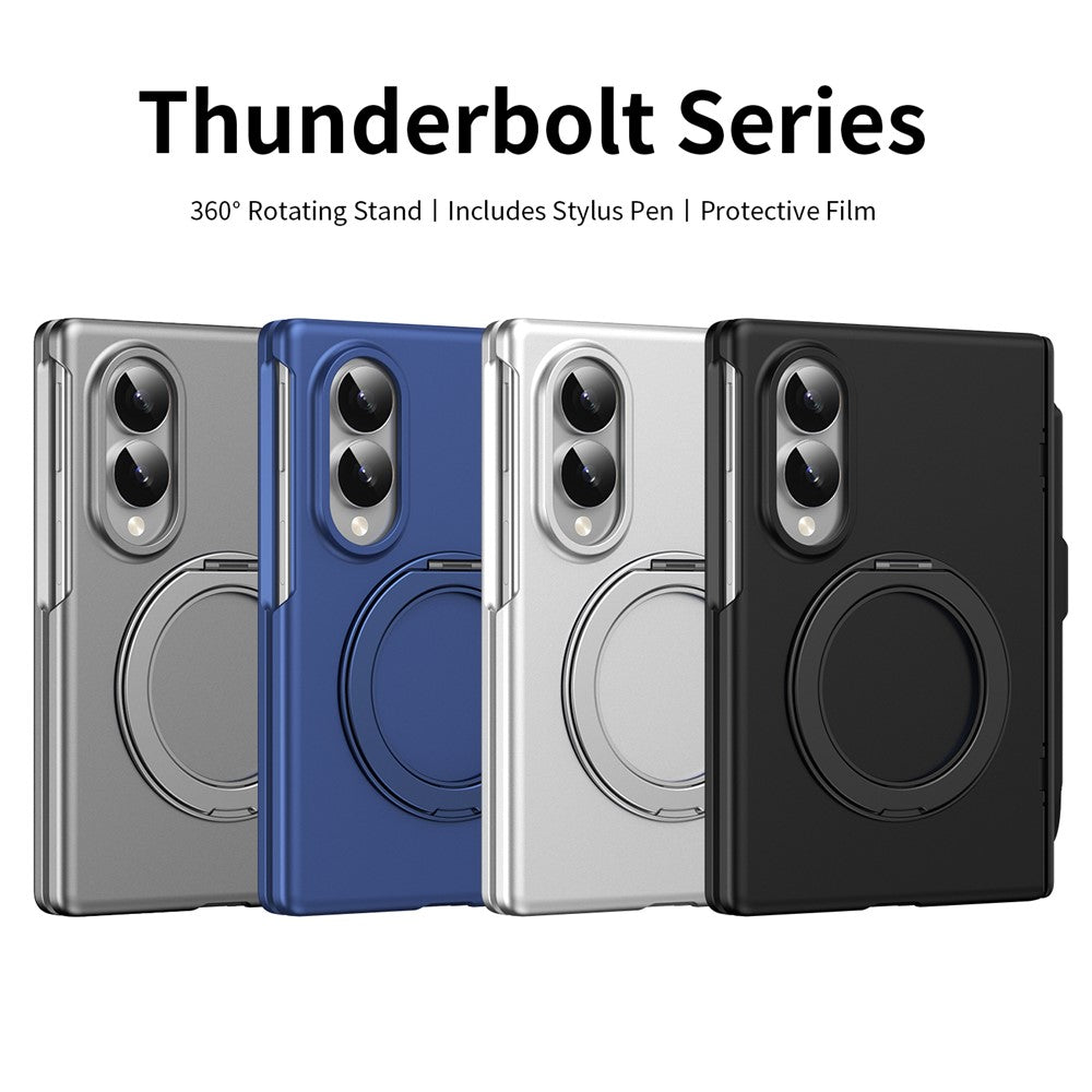 Til Samsung Galaxy Z Fold8 Roterende Støtteben PC Telefoncover med Hærdet Glasfilm / Stylus