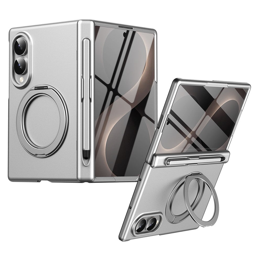 Til Samsung Galaxy Z Fold8 Roterende Støtteben PC Telefoncover med Hærdet Glasfilm / Stylus
