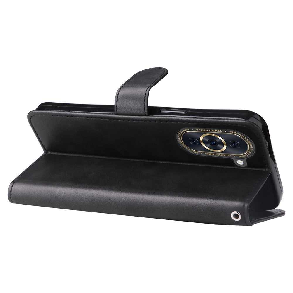 Zipper Pocket Phone Case for Huawei nova 10 4G, Calf Texture PU Leather Stand Wallet Anti-drop Cover