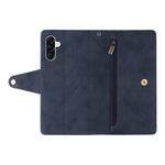 For Samsung Galaxy A27 5G Case Zipper Wallet Rivet Decor Leather Phone Cover with Wrist Strap