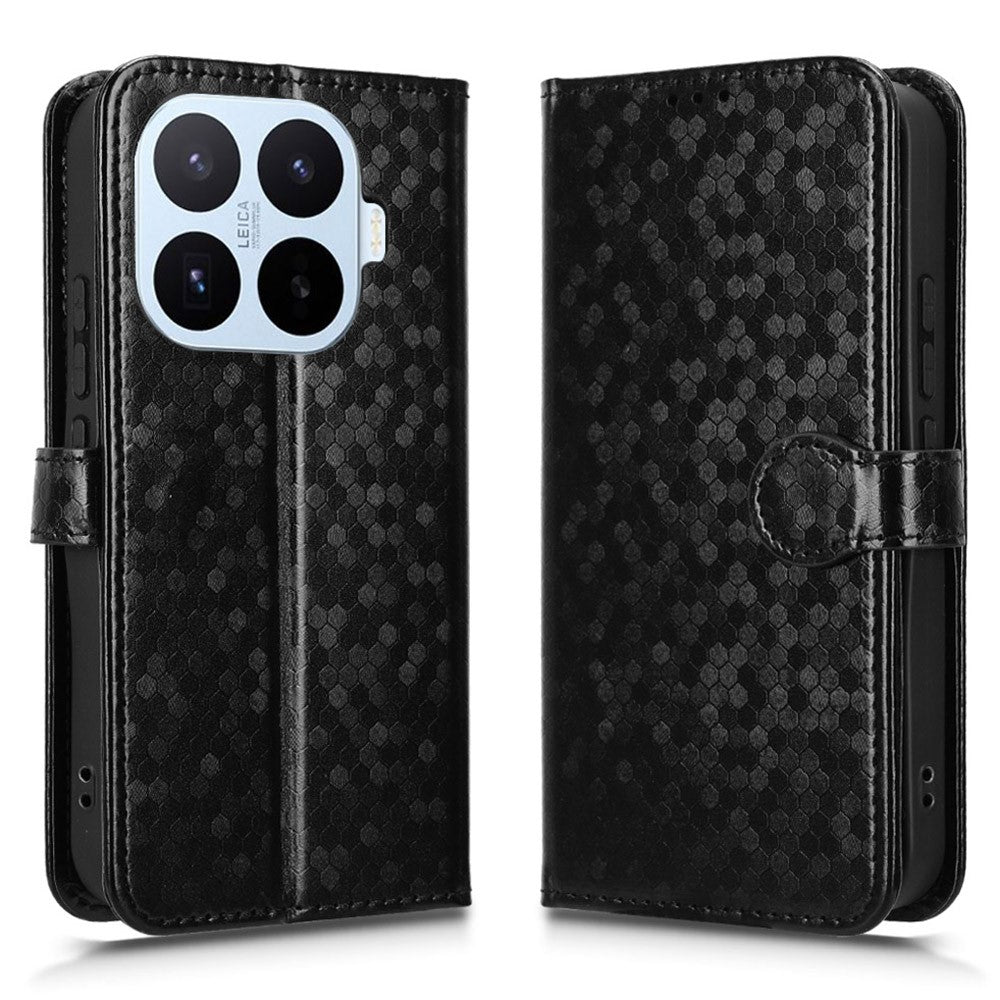 For Xiaomi 17T Pro Wallet Case Dot Pattern Imprint PU Leather Phone Cover with Wrist Strap