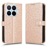For Xiaomi 17T Pro Wallet Case Dot Pattern Imprint PU Leather Phone Cover with Wrist Strap