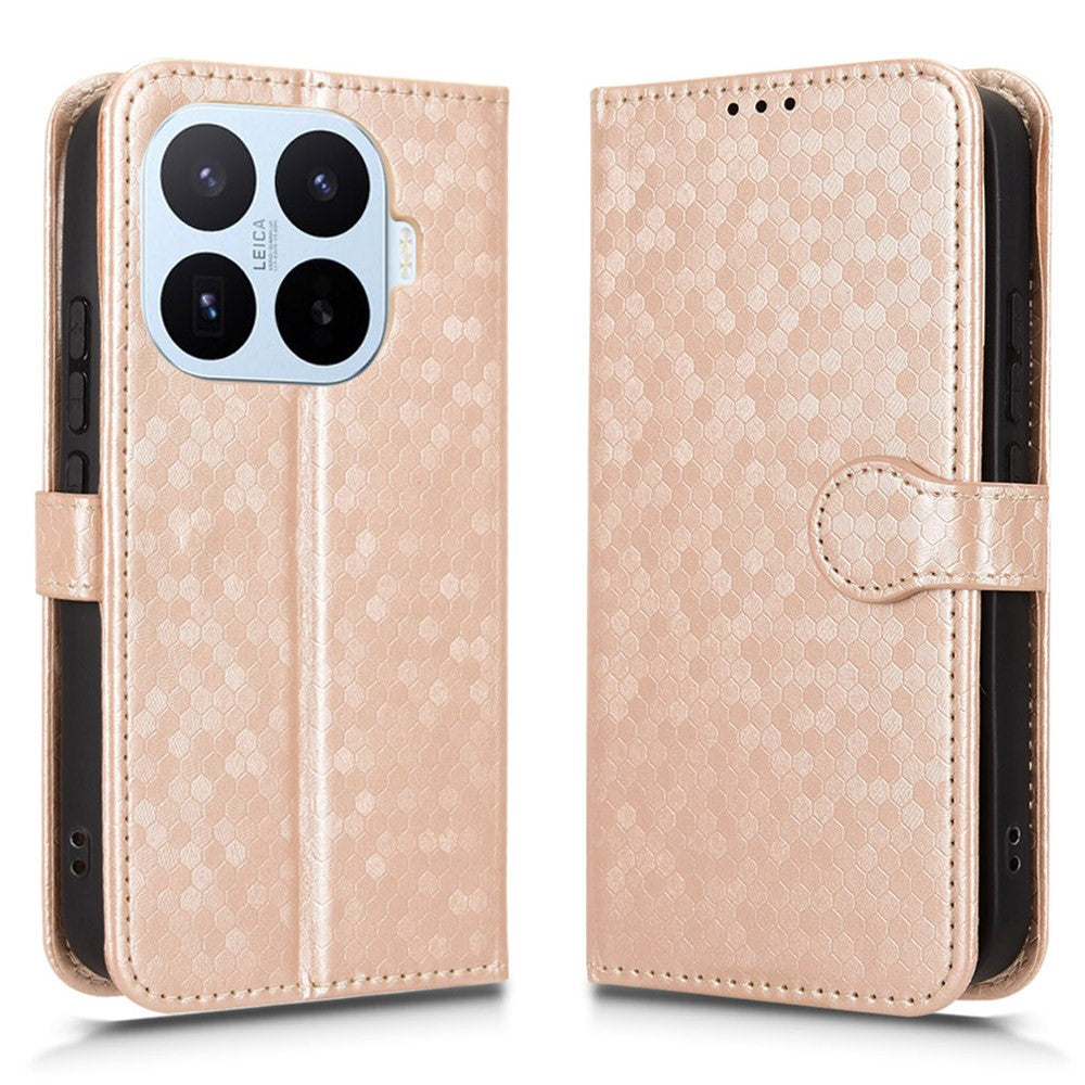 For Xiaomi 17T Pro Wallet Case Dot Pattern Imprint PU Leather Phone Cover with Wrist Strap