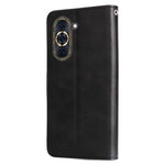 For Huawei nova 10 Pro 4G Calf Texture PU Leather Zipper Pocket Phone Case Magnetic Clasp Stand Wallet Cover